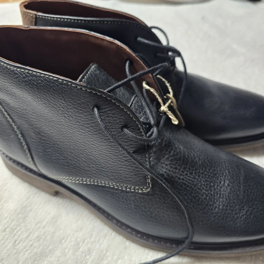 Johnston & Murphy McClain Chukka Boots Mens 10.5 M Black Leather Crepe Sole...‎